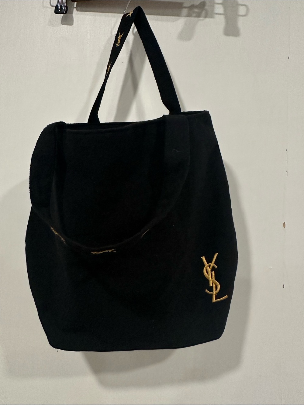 Yves Saint Laurent Black Tote with Gold YSL Logo
